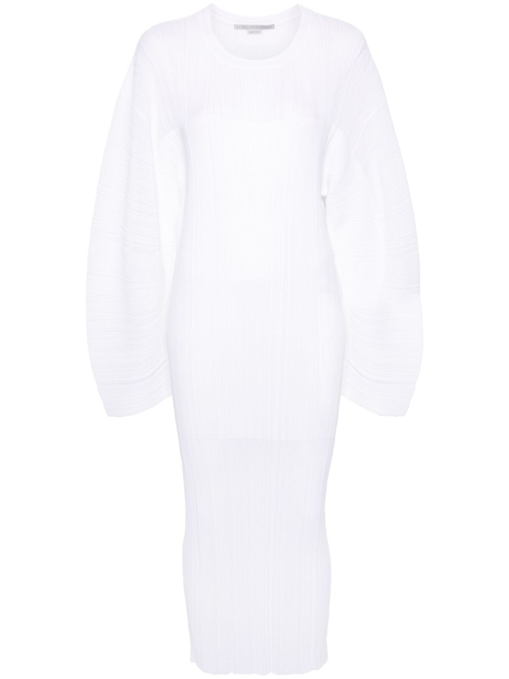 Stella McCartney plissé fine-knit midi dress - White von Stella McCartney