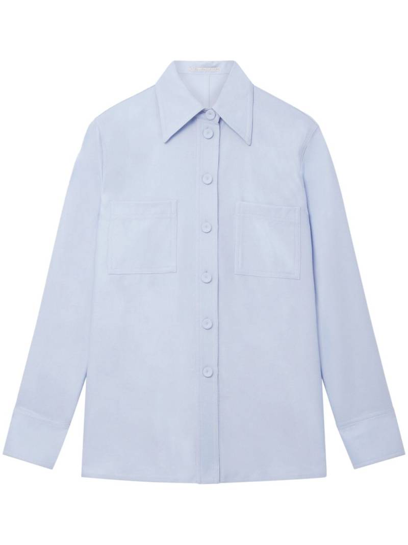 Stella McCartney pointed-collar flannel shirt - Blue von Stella McCartney