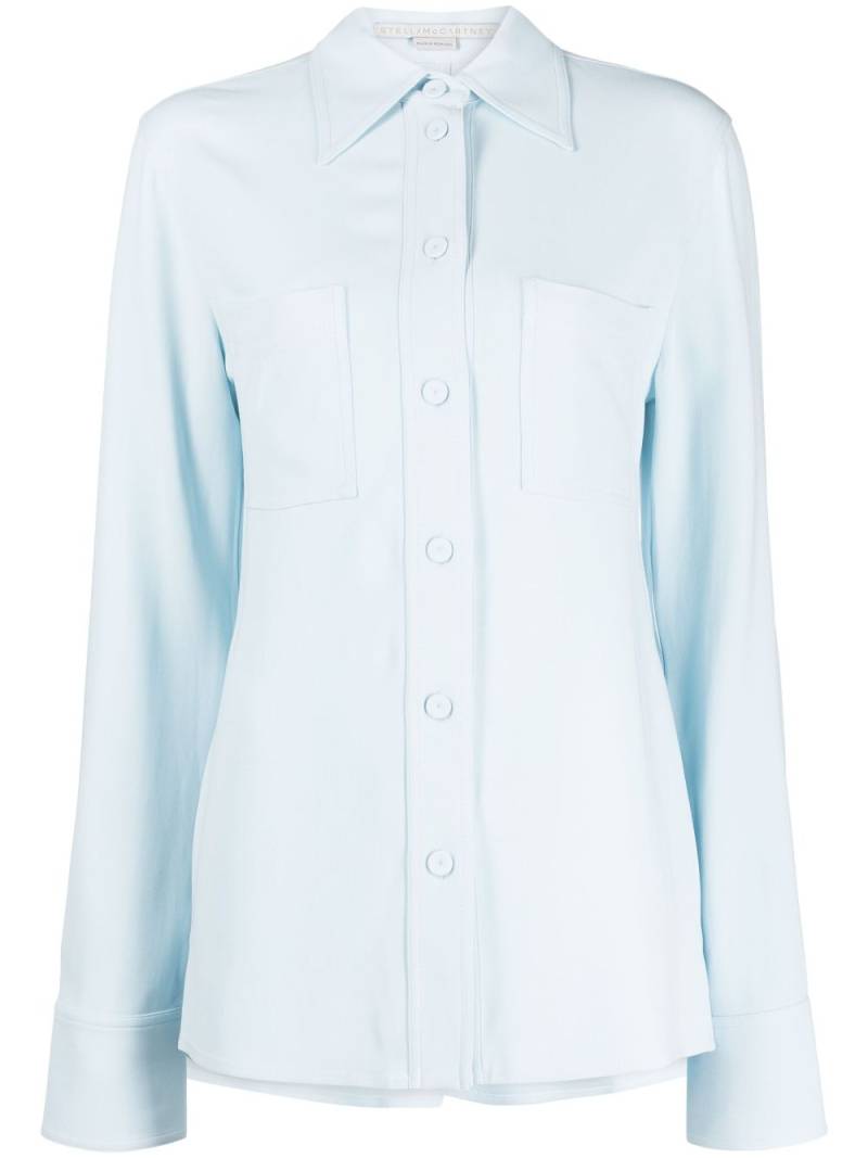 Stella McCartney pointed-collar long-sleeve shirt - Blue von Stella McCartney