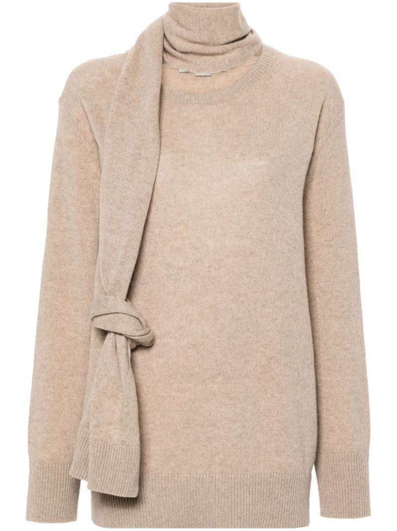 Stella McCartney sash-detail cashmere-blend jumper - Neutrals von Stella McCartney