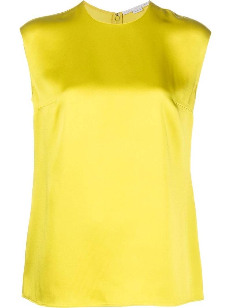 Stella McCartney satin-finish sleeveless blouse - Yellow von Stella McCartney