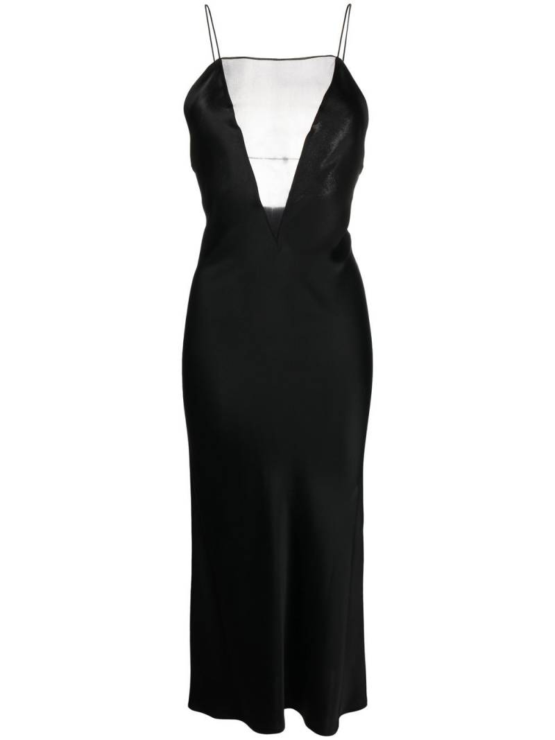 Stella McCartney sheer-panel midi dress - Black von Stella McCartney