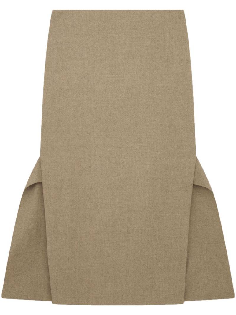 Stella McCartney side-panel wool midi skirt - Neutrals von Stella McCartney