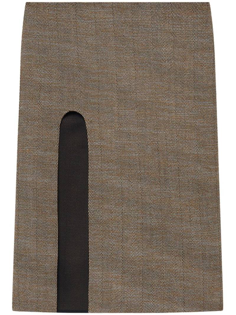 Stella McCartney side-slit tweed midi skirt - Neutrals von Stella McCartney