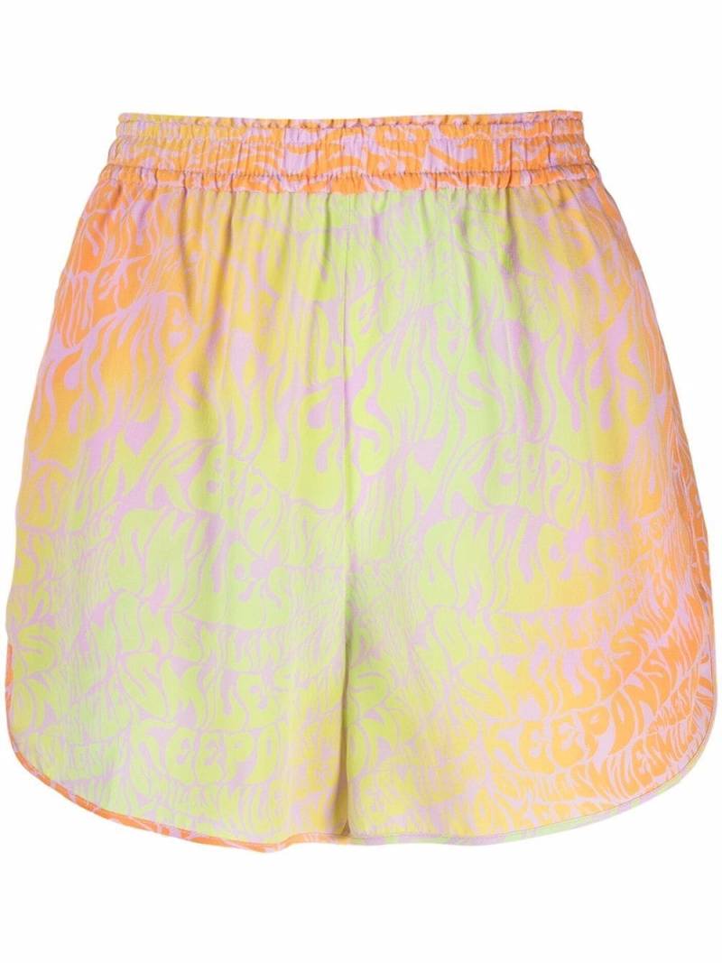 Stella McCartney slogan-print shorts - Yellow von Stella McCartney