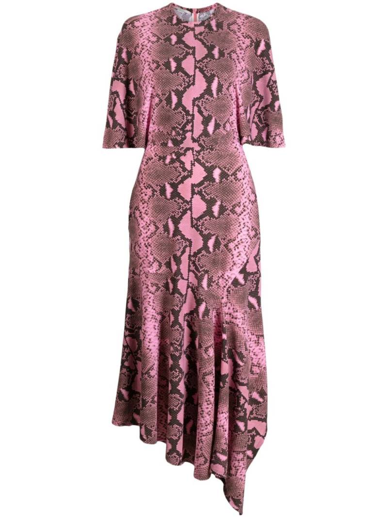 Stella McCartney snake-print asymmetric-design dress - Pink von Stella McCartney