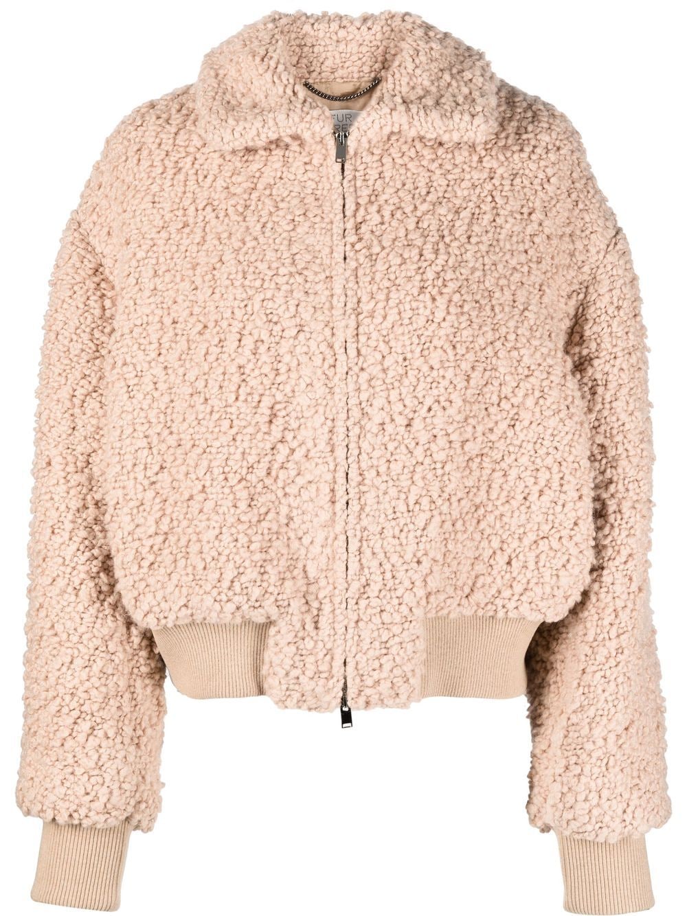 Stella McCartney softly textured cropped bomber jacket - Neutrals von Stella McCartney