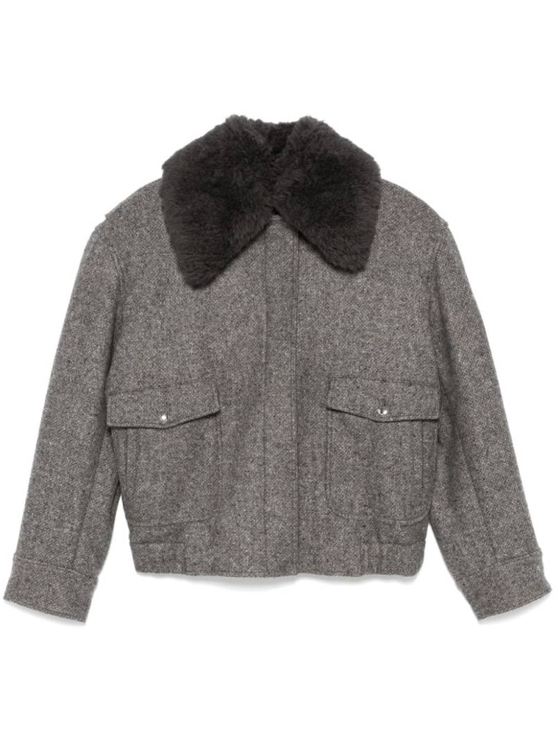 Stella McCartney spread-collar coat - Grey von Stella McCartney