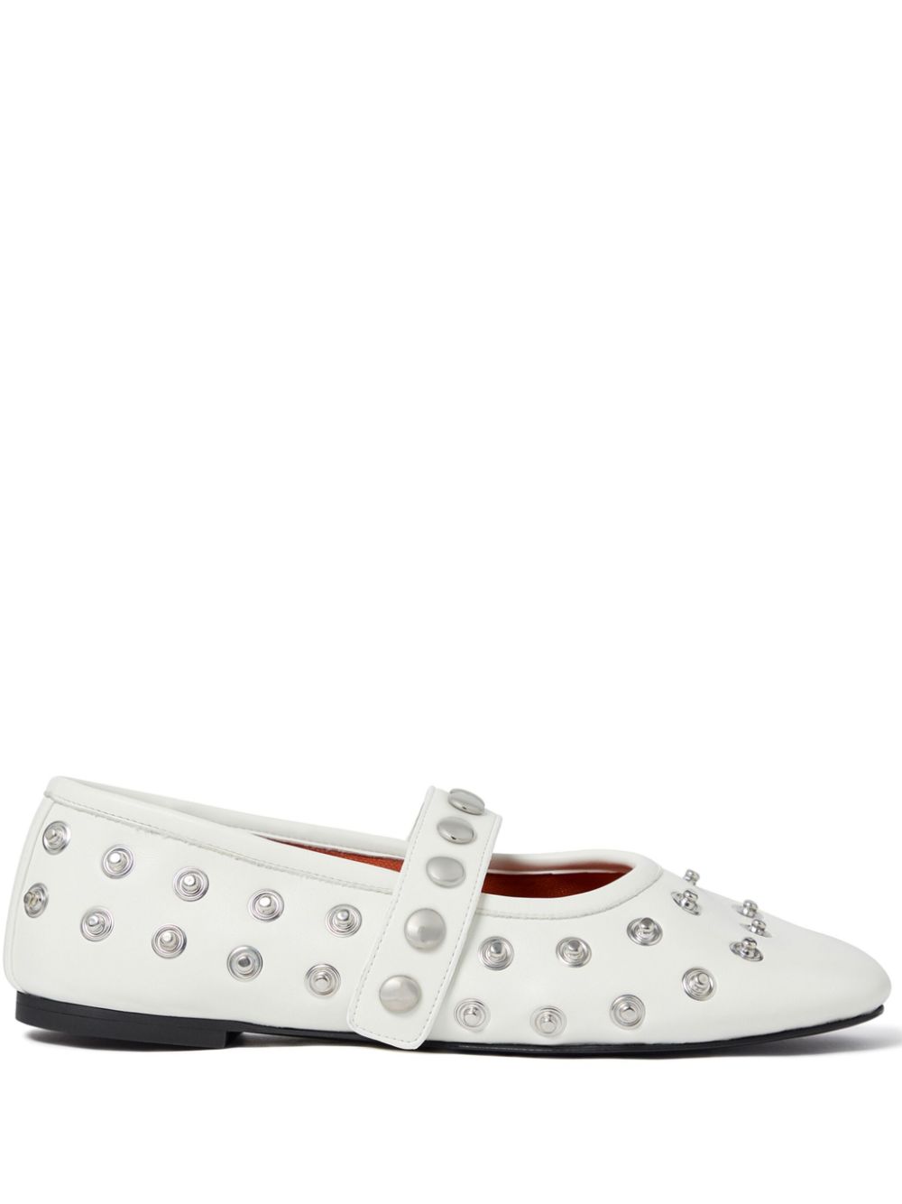 Stella McCartney stud-embellished ballerinas - White von Stella McCartney