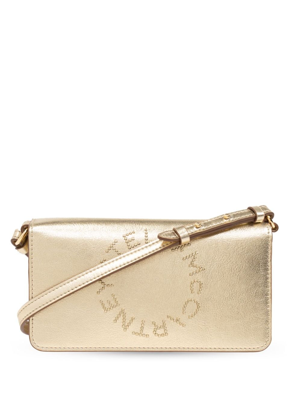 Stella McCartney studded metallic-finish crossbody bag - Gold von Stella McCartney