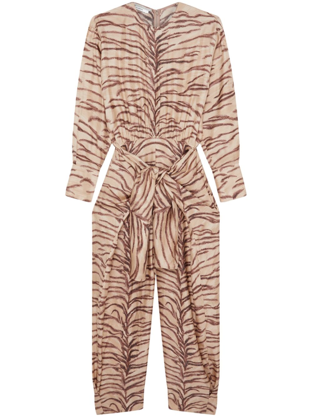 Stella McCartney tiger-print organic-silk jumpsuit - Neutrals von Stella McCartney