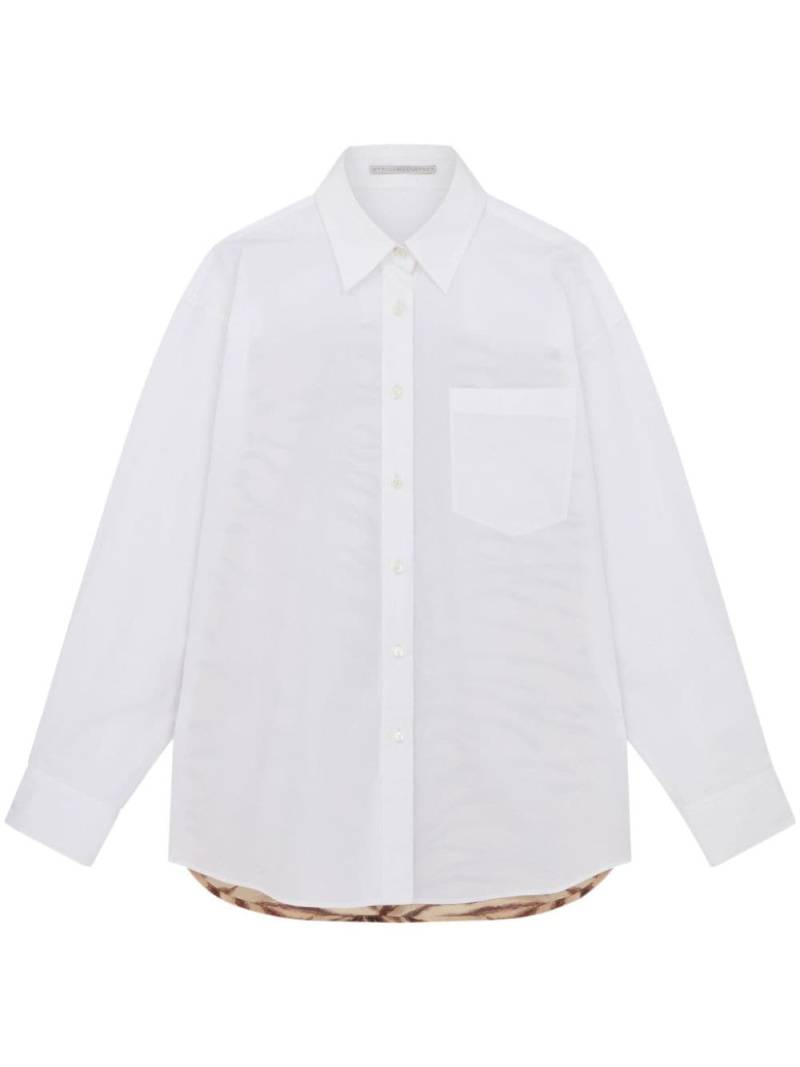 Stella McCartney tiger-print oversized silk shirt - White von Stella McCartney