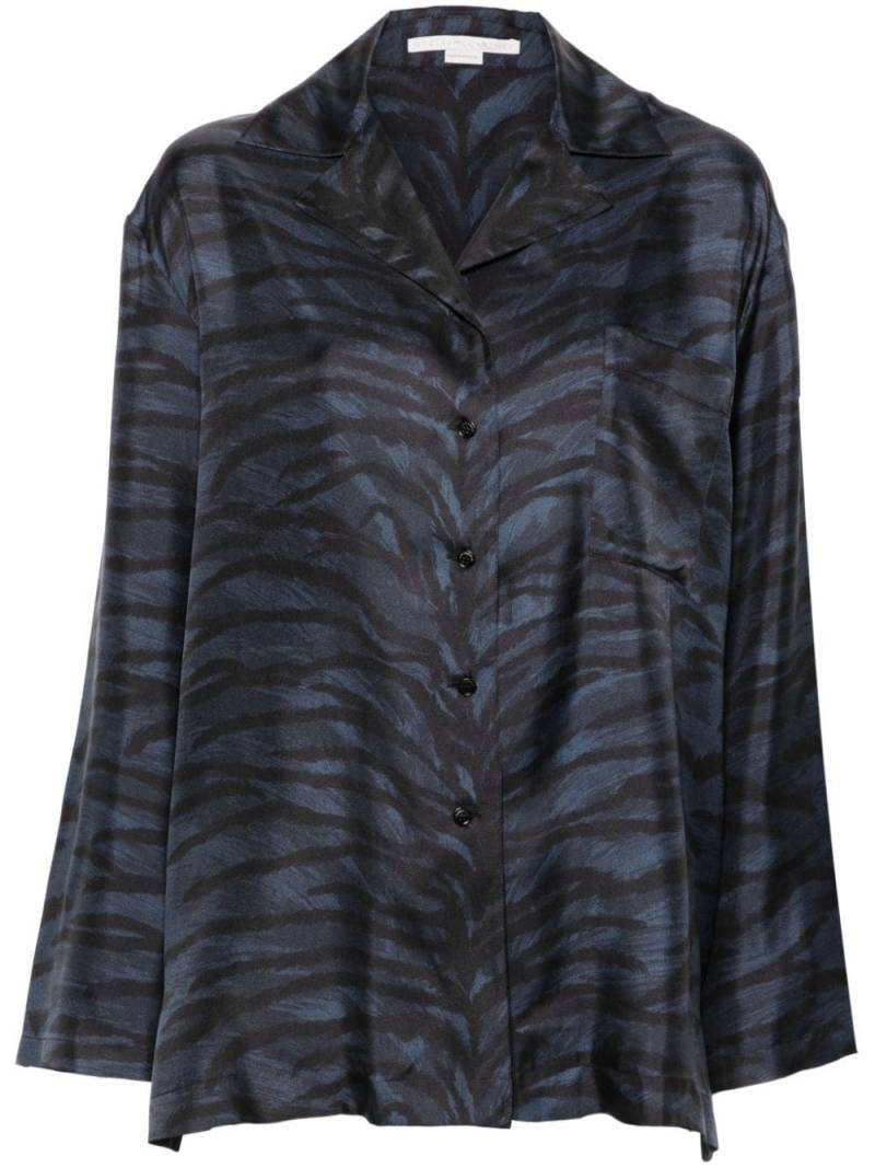 Stella McCartney tiger-print silk shirt - Blue von Stella McCartney