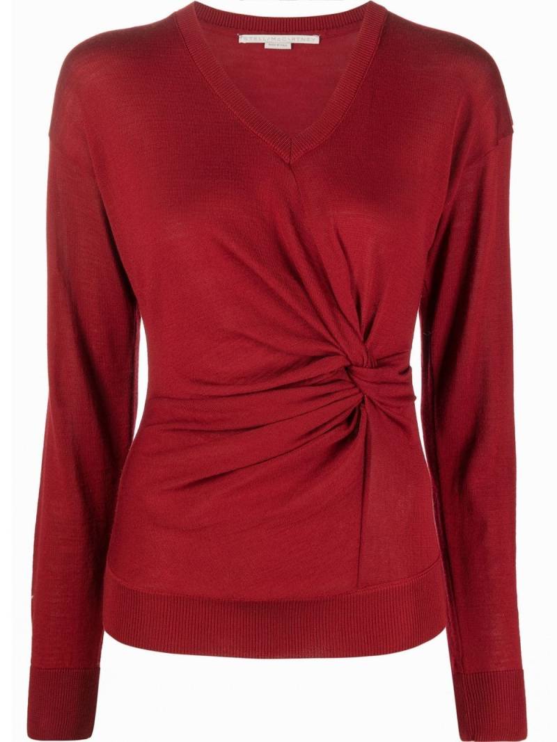 Stella McCartney twist-detail wool top - Red von Stella McCartney