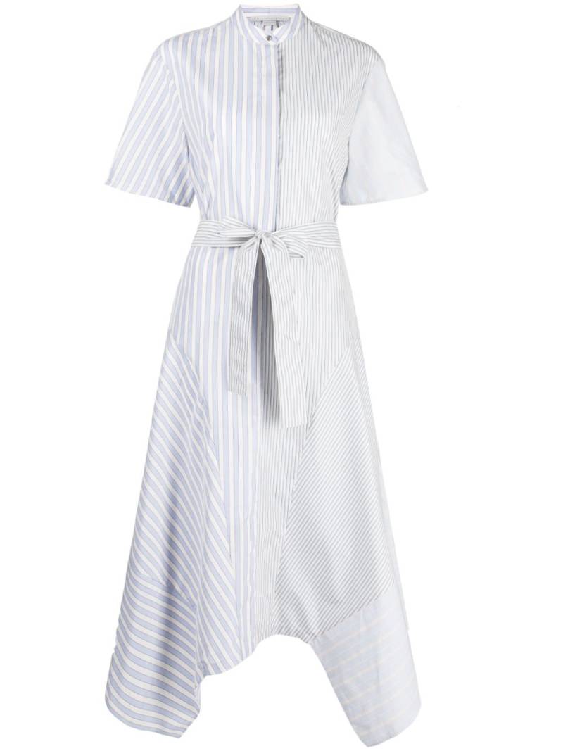 Stella McCartney vertical stripe-pattern belted shirt dress - Blue von Stella McCartney