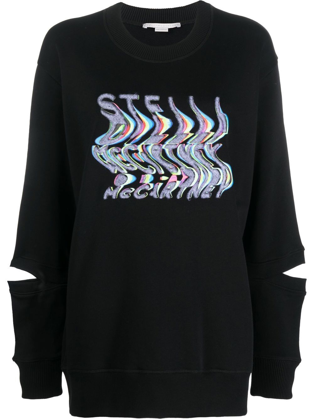 Stella McCartney warped-logo oversized sweatshirt - Black von Stella McCartney
