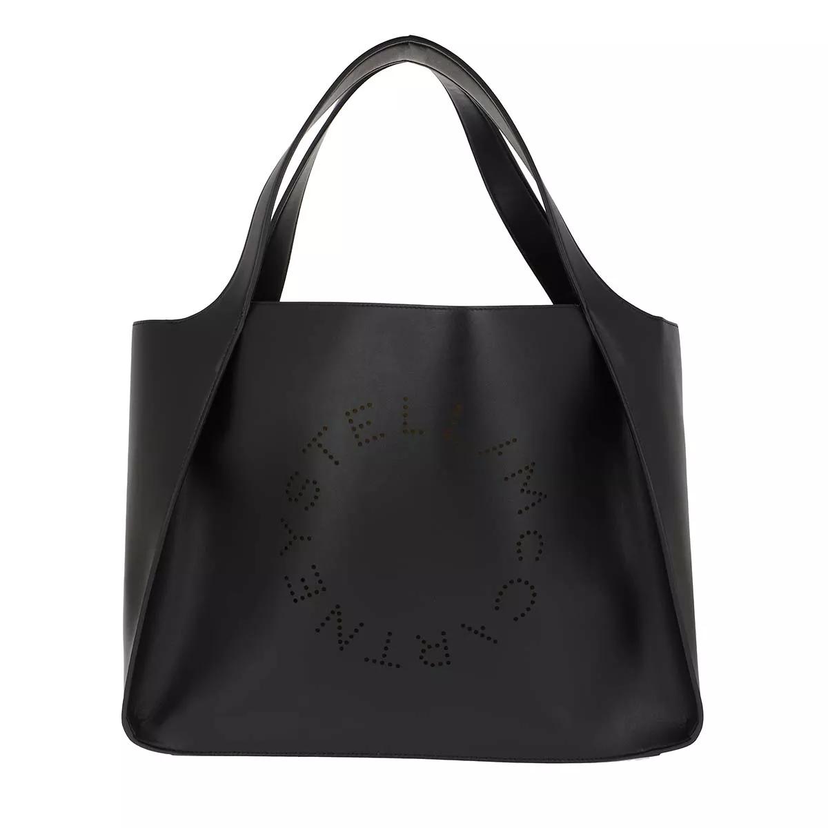 Stella McCartney Henkeltasche - Logo Tote Bag Leather - Gr. unisize - in Schwarz - für Damen von Stella Mccartney