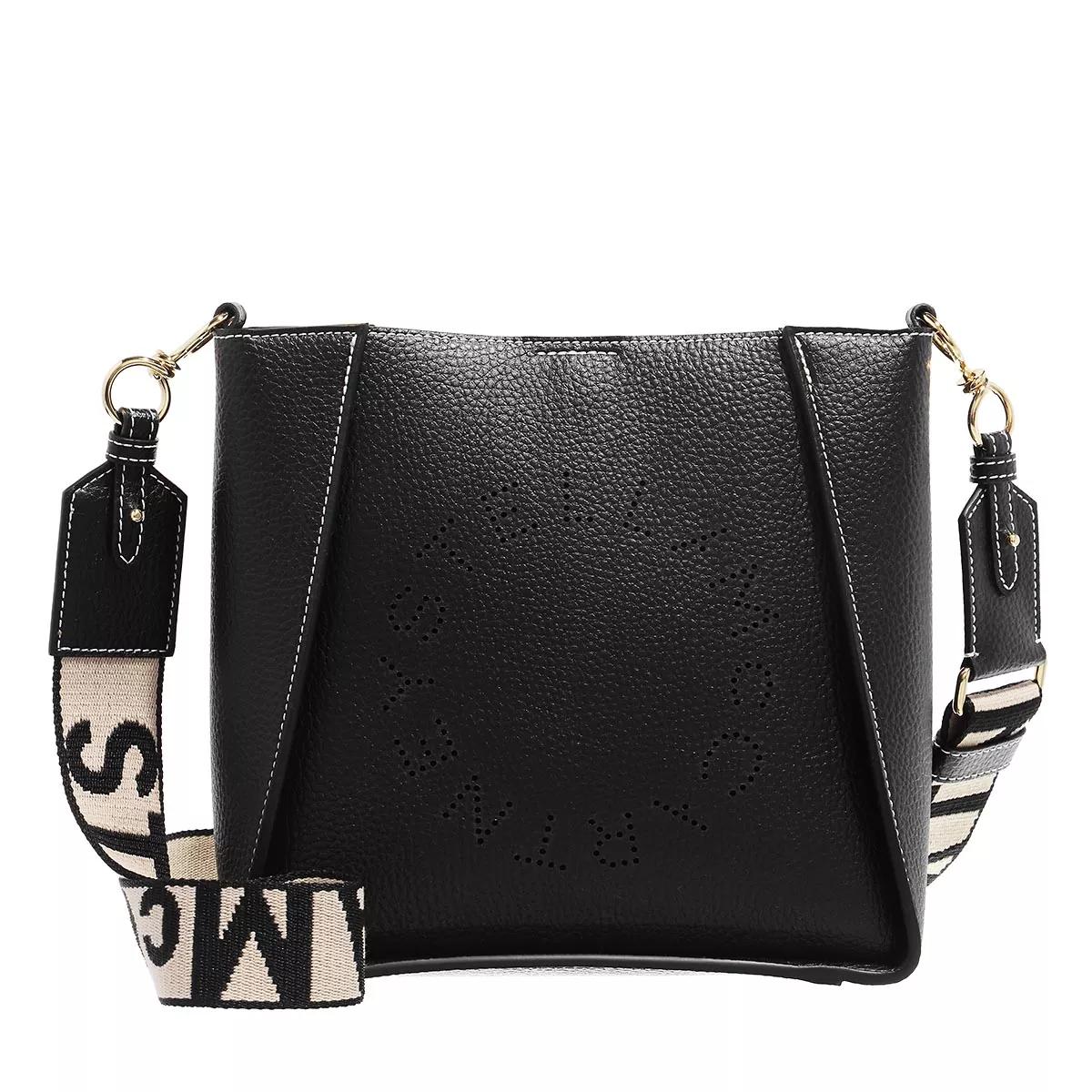 Stella McCartney Schultertasche - Logo Grainy Alter Mat Shoulder Bag - Gr. unisize - in Schwarz - für Damen von Stella Mccartney