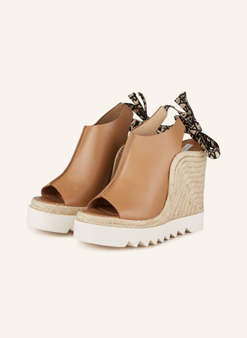 Stella Mccartney Plateau-Wedges Gaia beige von Stella Mccartney