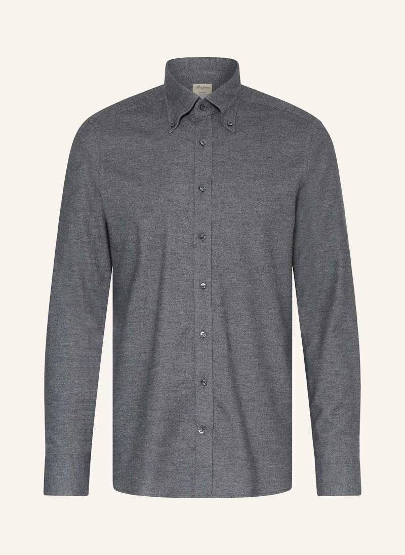 Stenströms Flanellhemd Slim Fit grau von Stenströms