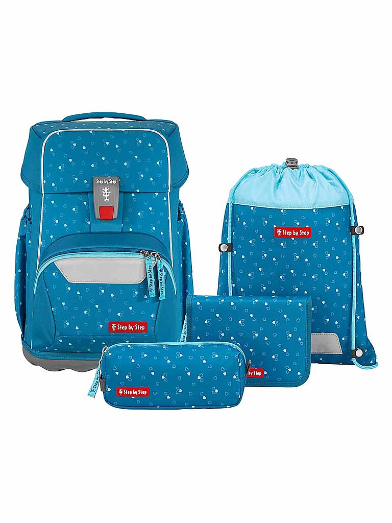 STEP BY STEP Schultaschen Set 4tlg BASIS Blue Hearts von Step by Step