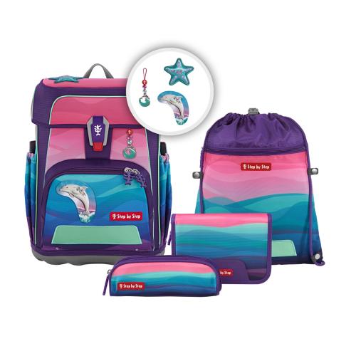 Step by Step CLOUD OCEAN Schulranzen-Set Dolphin Lana, 5-teilig von Step by Step