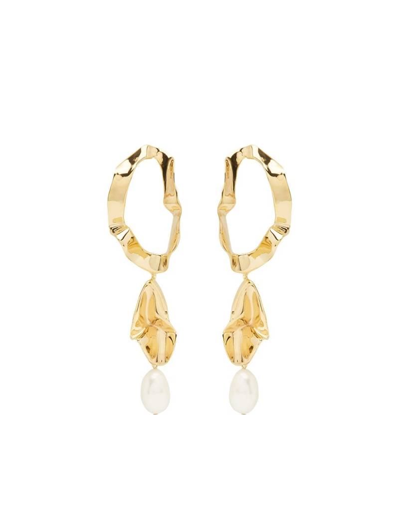 Sterling King gold-plated Inside Out pearl earrings von Sterling King