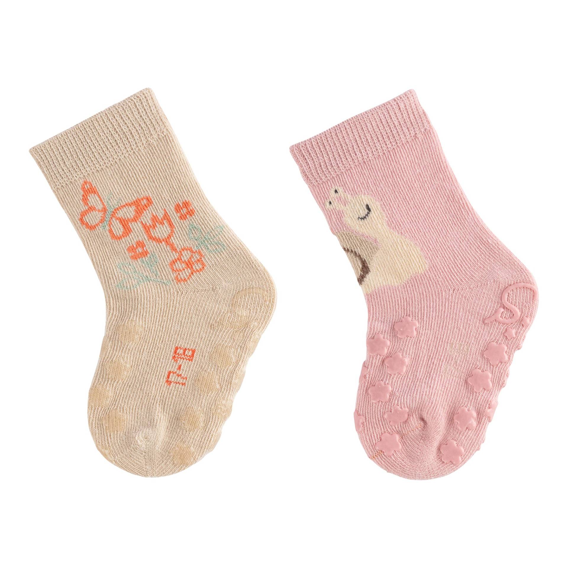 2er-Pack ABS-Krabbelsocken Schnecke Blumen von Sterntaler