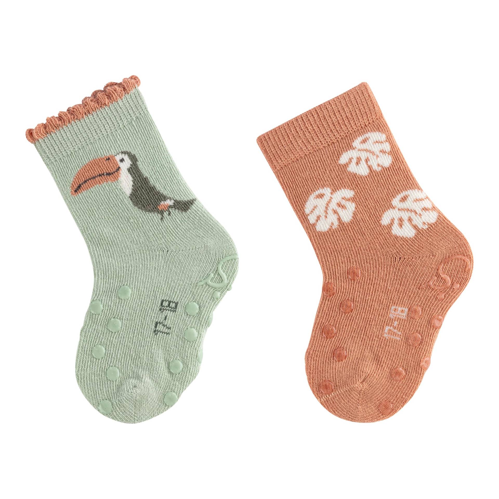 2er-Pack ABS-Krabbelsocken Tukan Monstera von Sterntaler