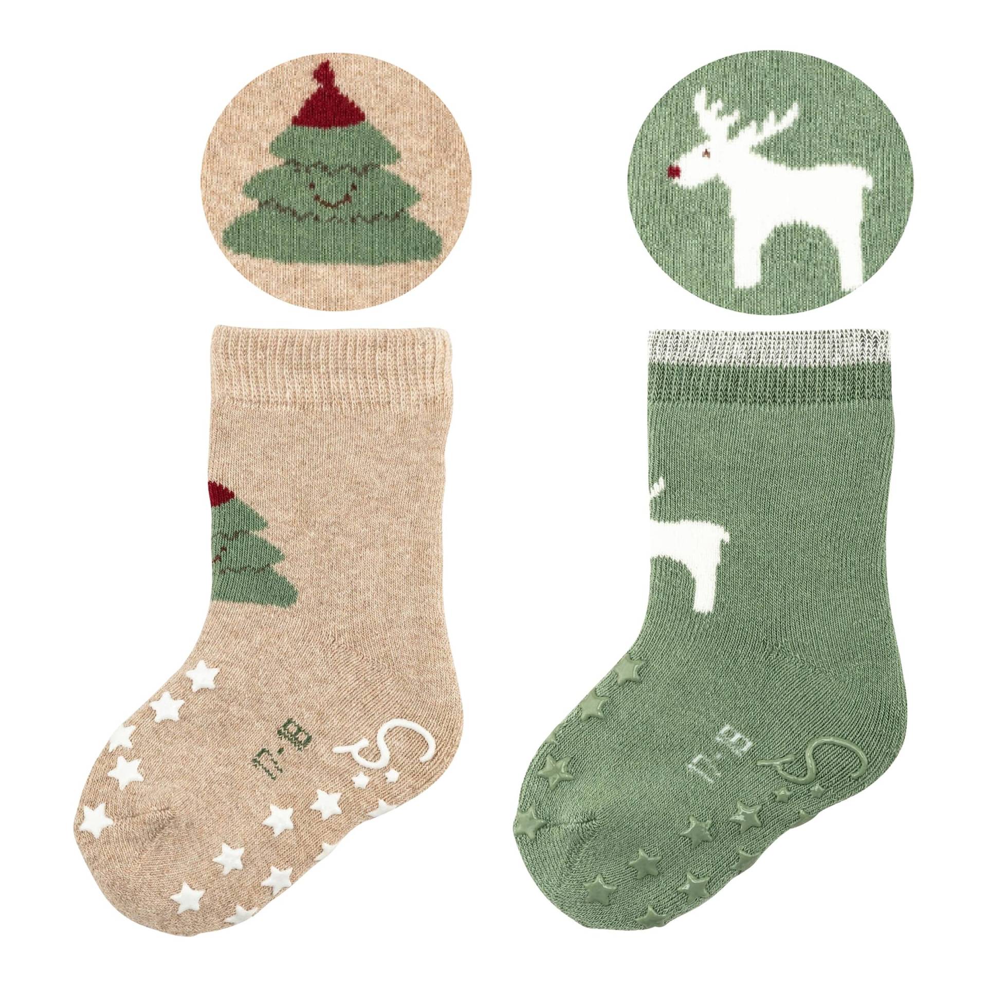 2er-Pack ABS-Krabbelsocken Weihnachten von Sterntaler