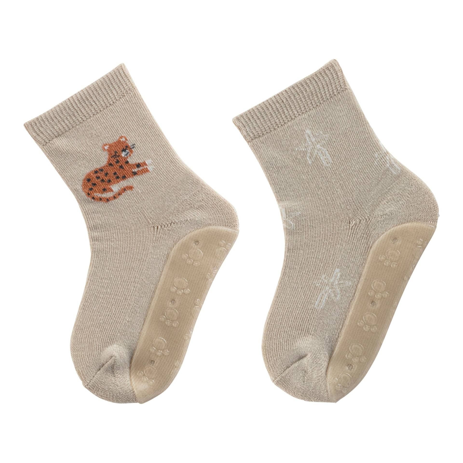 2er-Pack ABS-Socken Fliesen Flitzer Tiger Palmen von Sterntaler