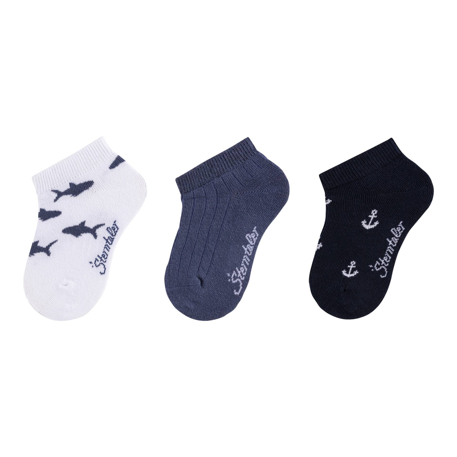 3er-Pack Sneakersocken Anker Haie von Sterntaler