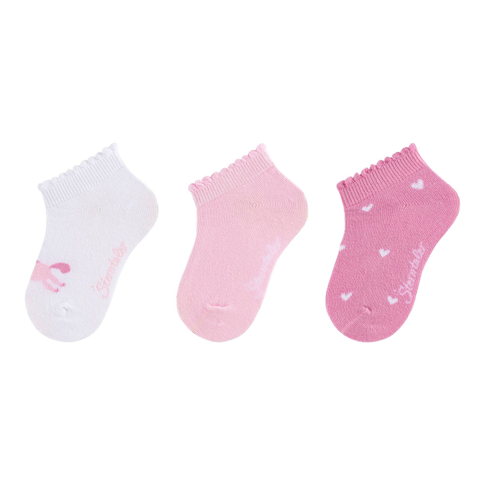 3er-Pack Sneakersocken Einhorn Herzen von Sterntaler