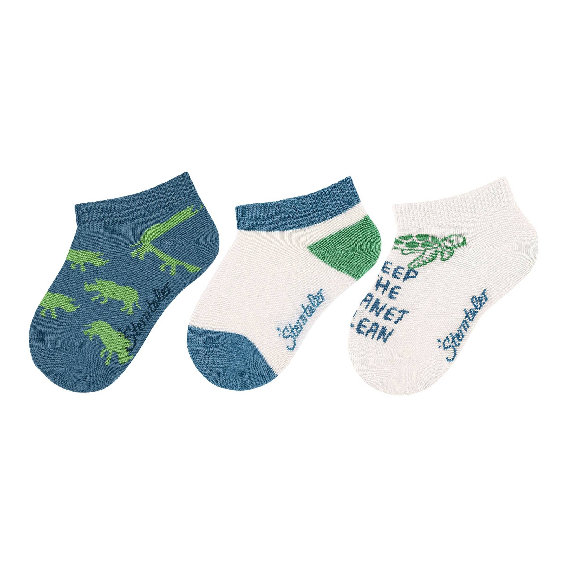 3er-Pack Sneakersocken Keep the planet clean von Sterntaler