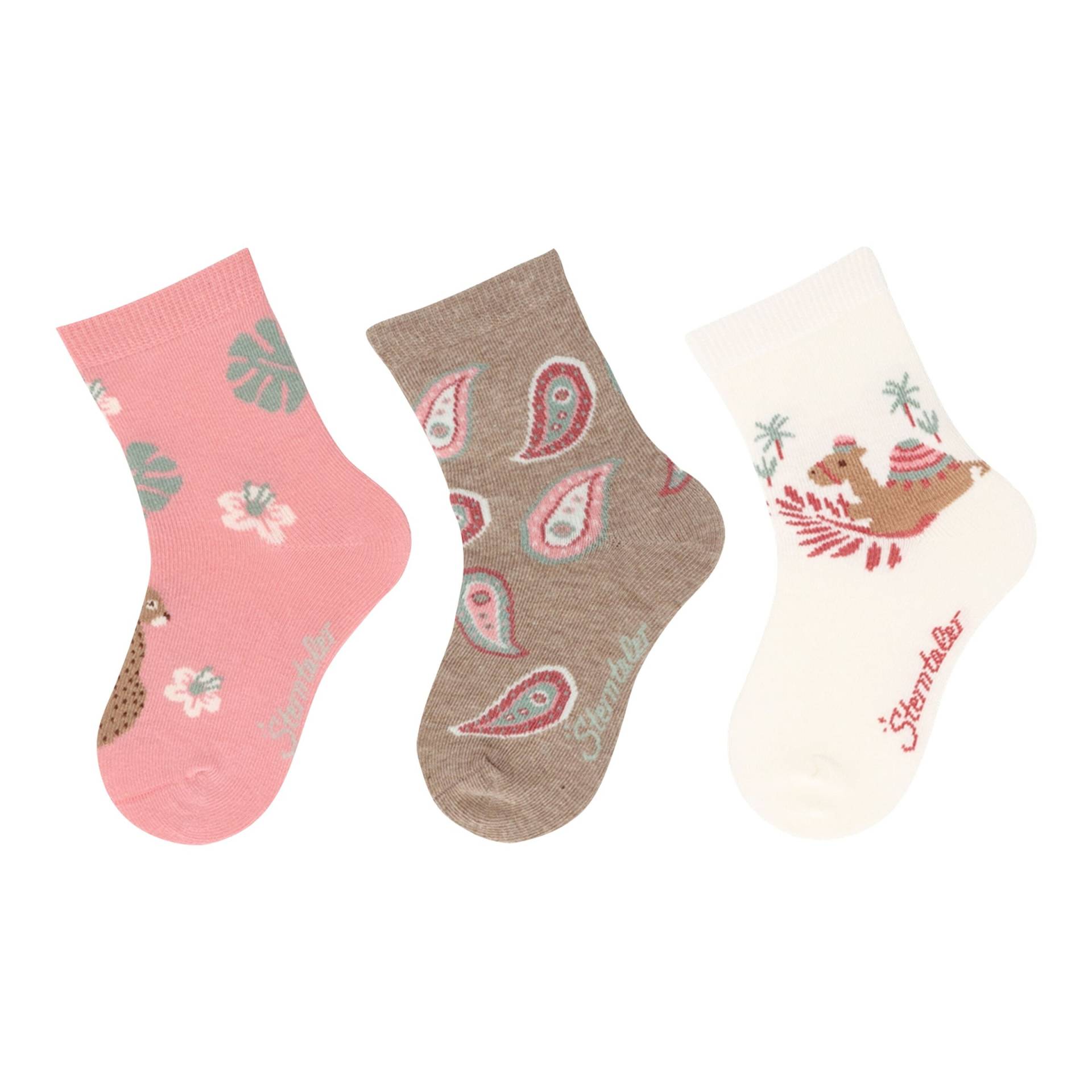 3er-Pack Socken Kamel Leopard von Sterntaler