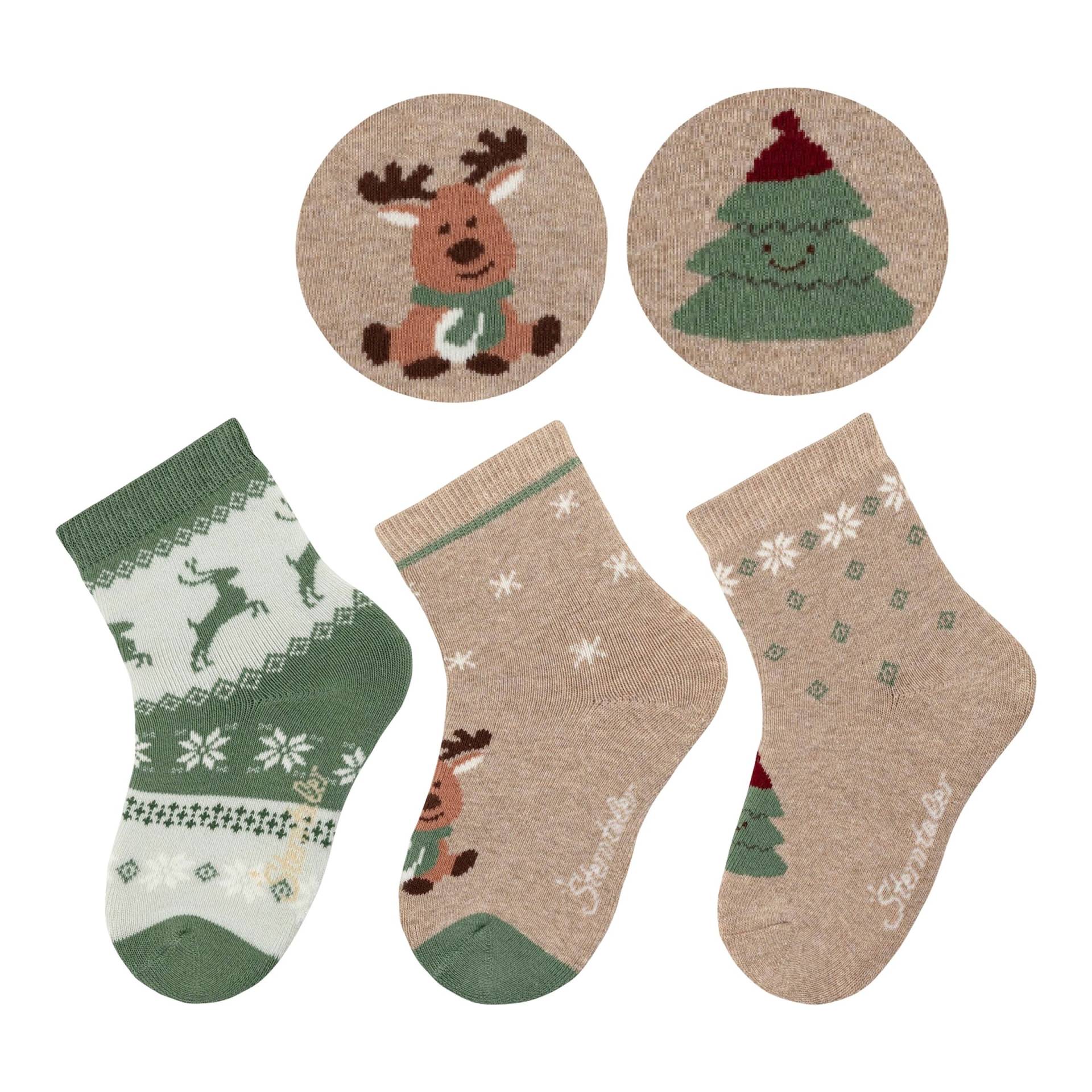 3er-Pack Socken Weihnachten von Sterntaler