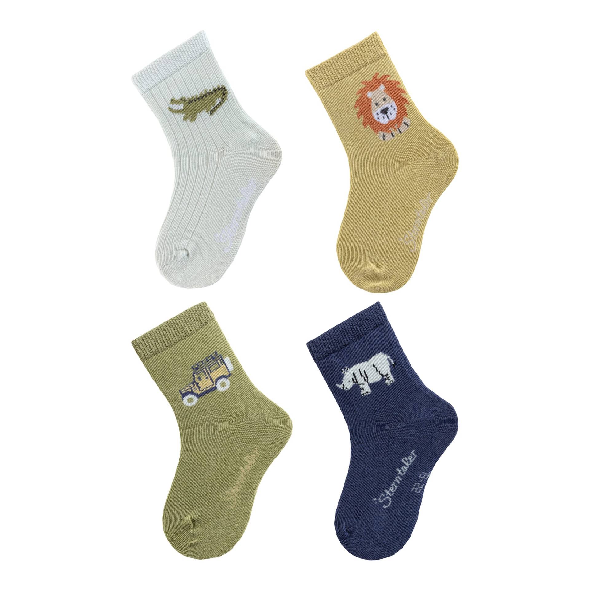 4er-Pack Socken Pfoten Tiere Auto von Sterntaler