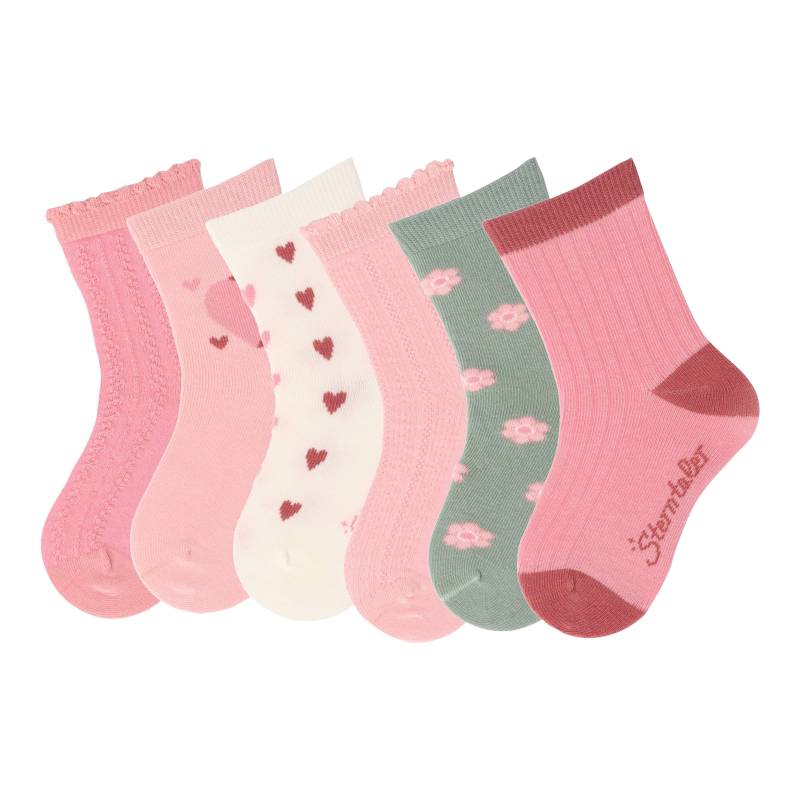 6er-Pack Socken Ajour Herzen Blumen von Sterntaler