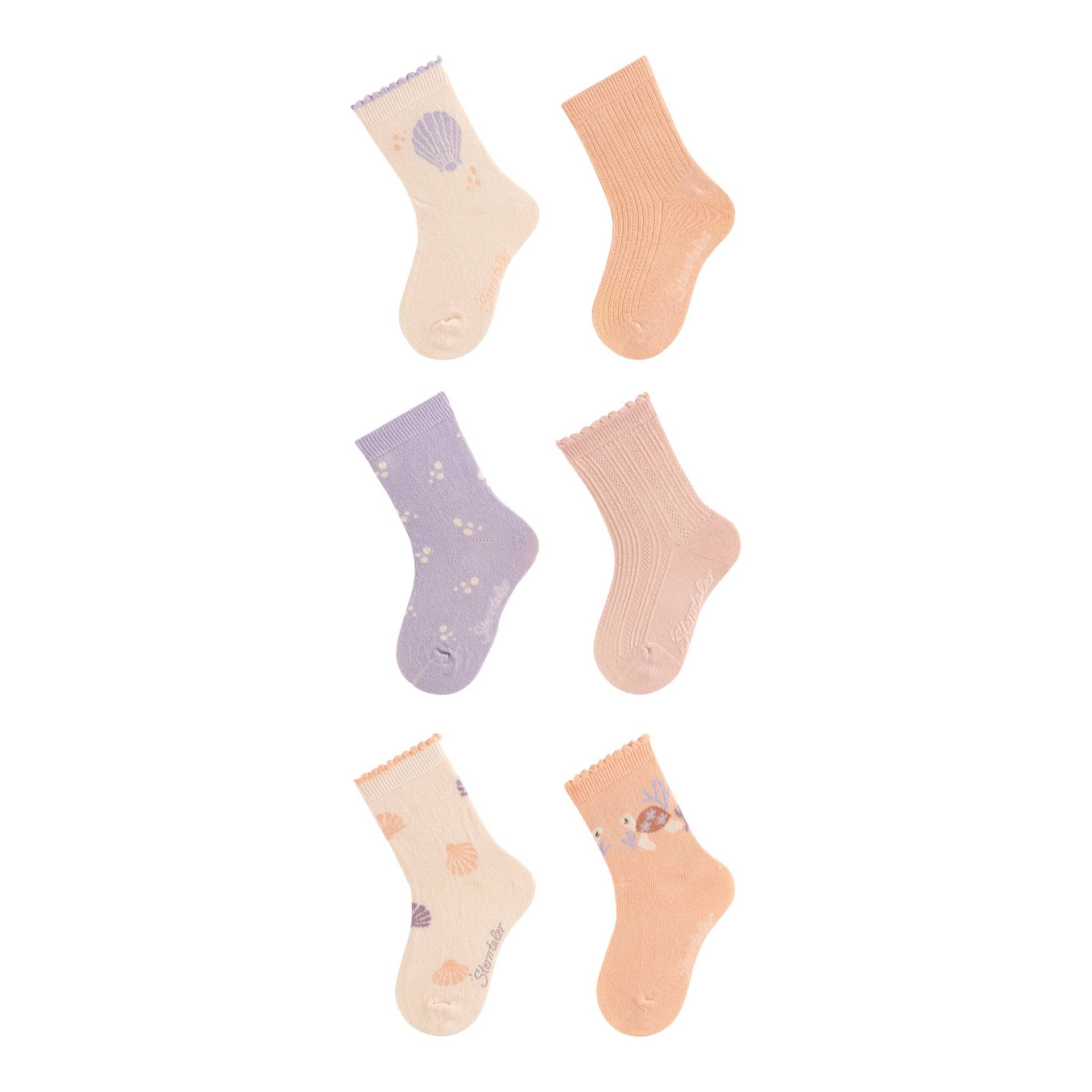 6er-Pack Socken Pfoten Muscheln Schildkröte von Sterntaler