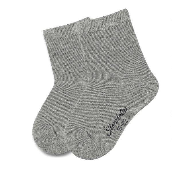 Kinder Socken Doppelpack Uni Silber Melange Unisex  ONE SIZE von Sterntaler