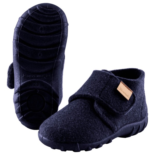 Sterntaler - Kid's Hausschuh Uni - Hüttenschuhe Gr 20 blau/schwarz von Sterntaler