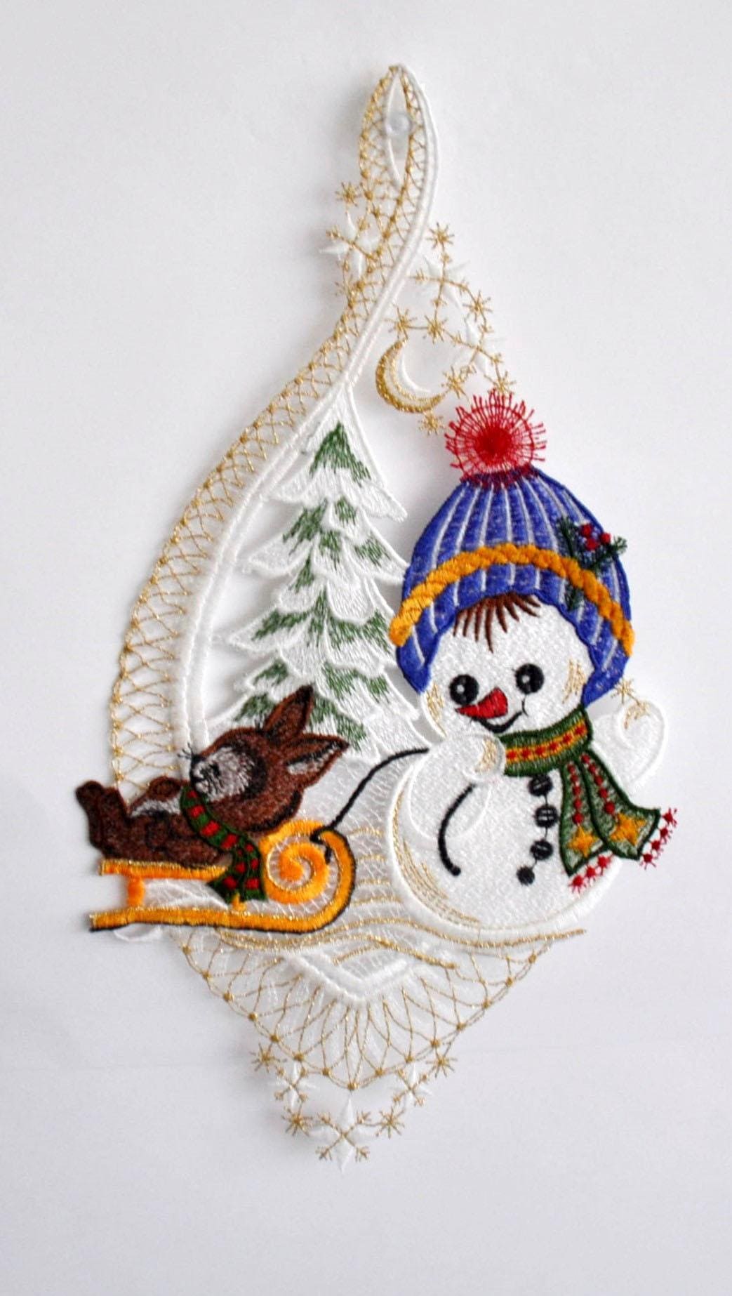 Stickereien Plauen Fensterbild »Schneekind mit Hase« Stickereien Plauen Fensterbild »Schneekind mit Hase« von Stickereien Plauen