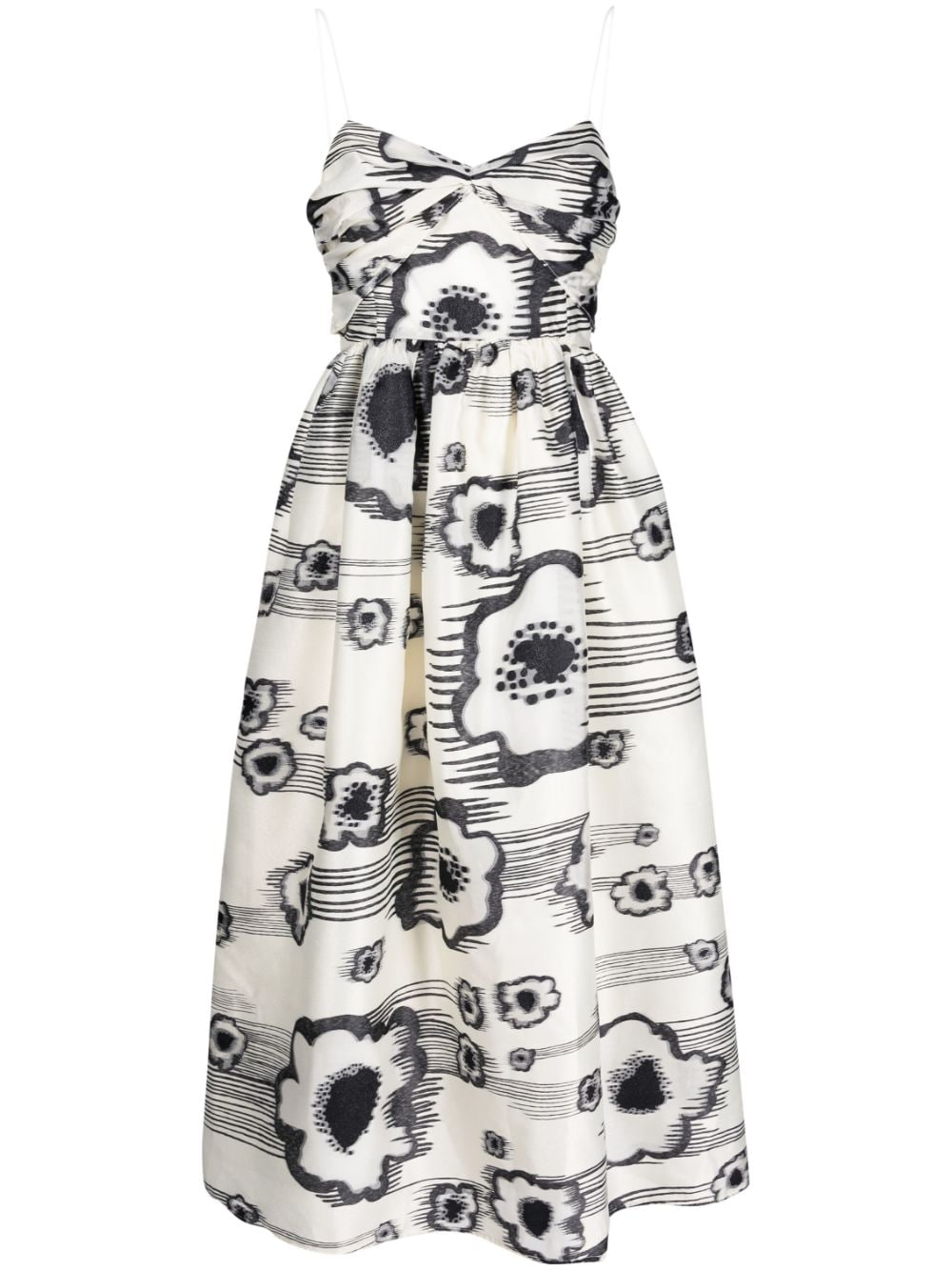 Stine Goya Abby abstract-print midi dress - Neutrals von Stine Goya