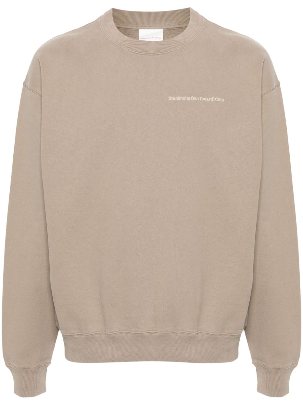 Stockholm Surfboard Club embroidered-logo cotton sweatshirt - Neutrals von Stockholm Surfboard Club