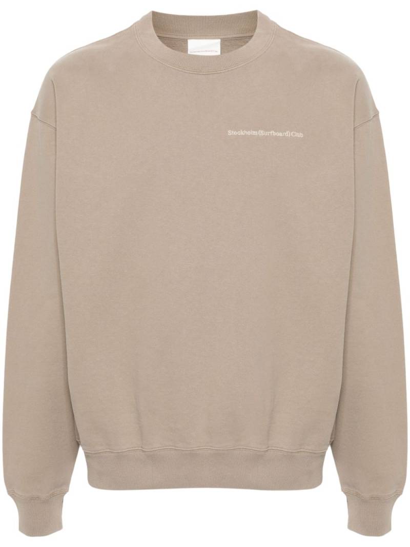 Stockholm Surfboard Club embroidered-logo cotton sweatshirt - Neutrals von Stockholm Surfboard Club