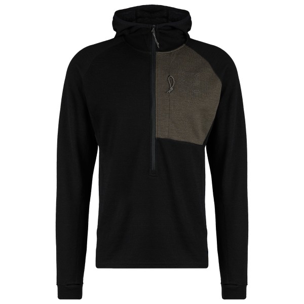 Stoic - Merino260 StadjanSt. 3/4 Zip w. Hood - Merinohoodie Gr M schwarz von Stoic