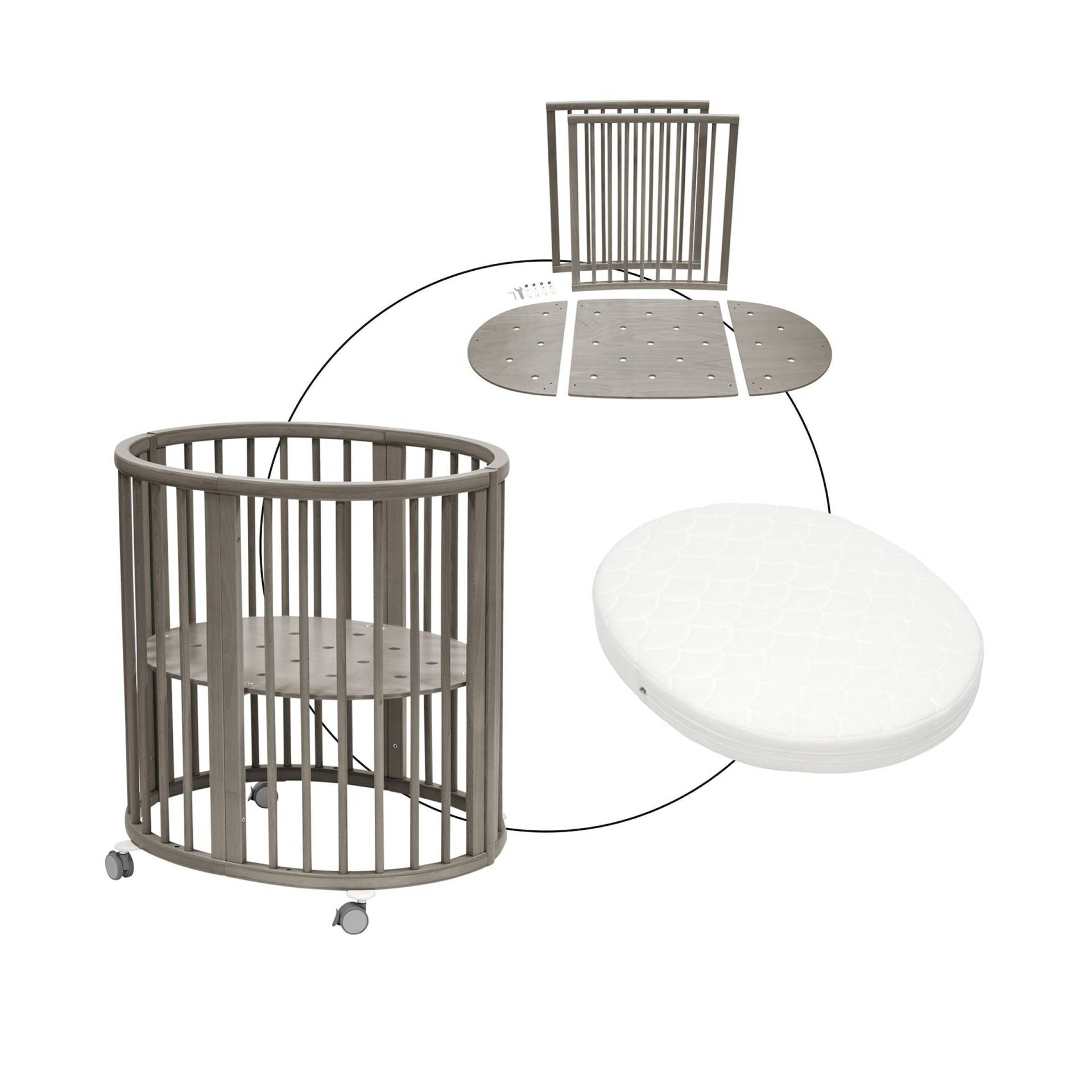 Babybett Sleepi Mini. Inkl. Umbausatz zum Kinderbett und Matratze Babybett Sleepi Mini. Inkl. Umbausatz zum Kinderbett und Matratze von Stokke