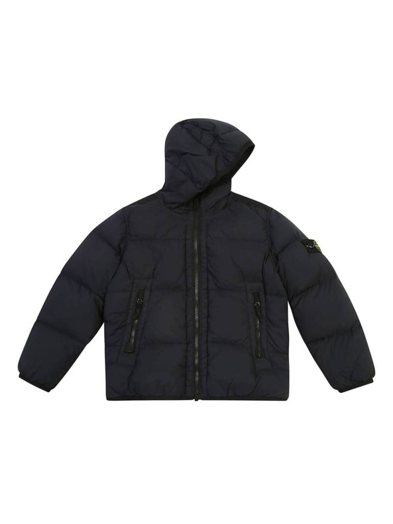 Stone Island Junior hooded puffer jacket - Blue von Stone Island Junior