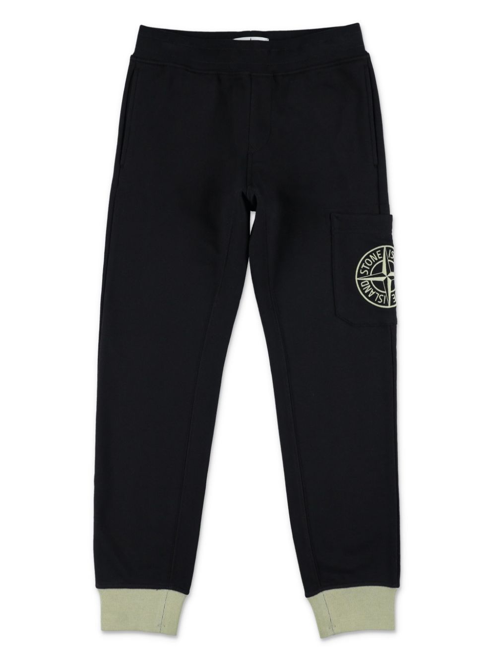 Stone Island Junior Compass Badge cotton track pants - Black von Stone Island Junior