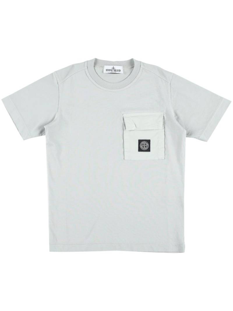 Stone Island Junior Compass-appliqué cotton T-shirt - Grey von Stone Island Junior